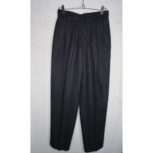Vintage Women's Giorgio Sant Angelo Plaid Wool Pants Trousers 8 80's Pleated